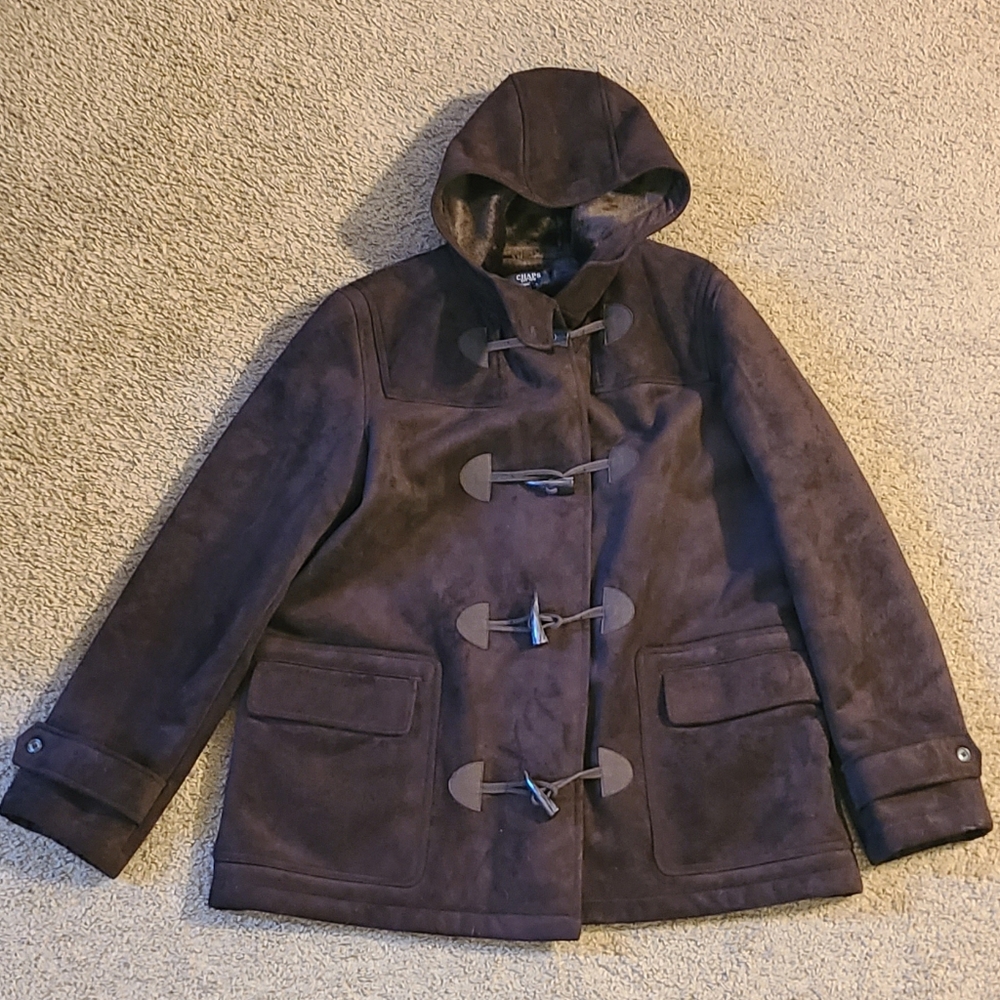 Chaps brown coat, womens large.